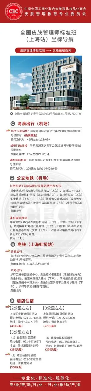 【课程】《皮肤管理师职业技能证书》标准班上海站 时间10月18-20日开课！