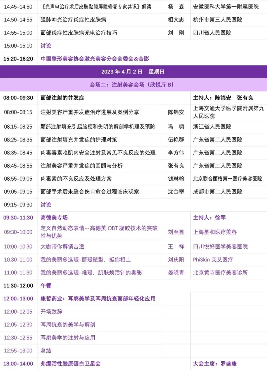 会议资讯 |第十届全国微创医学美容大会 大会日程