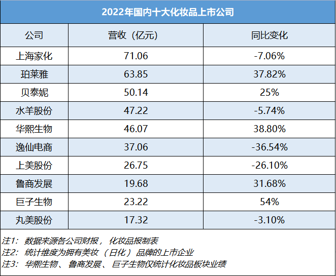 十强出炉！本土化妆品上市公司站上“新局点”