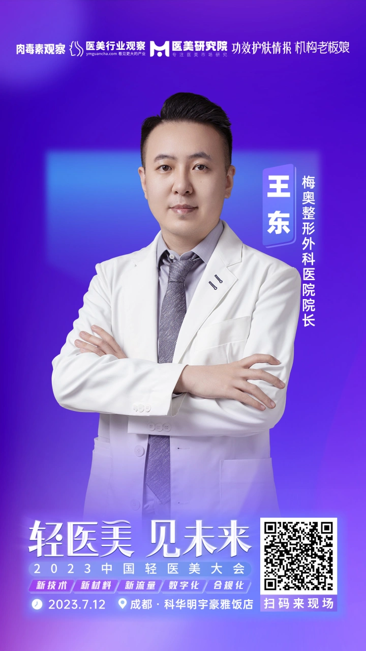 确认！梅奥整形外科医院院长王东将出席「2023中国轻医美大会」