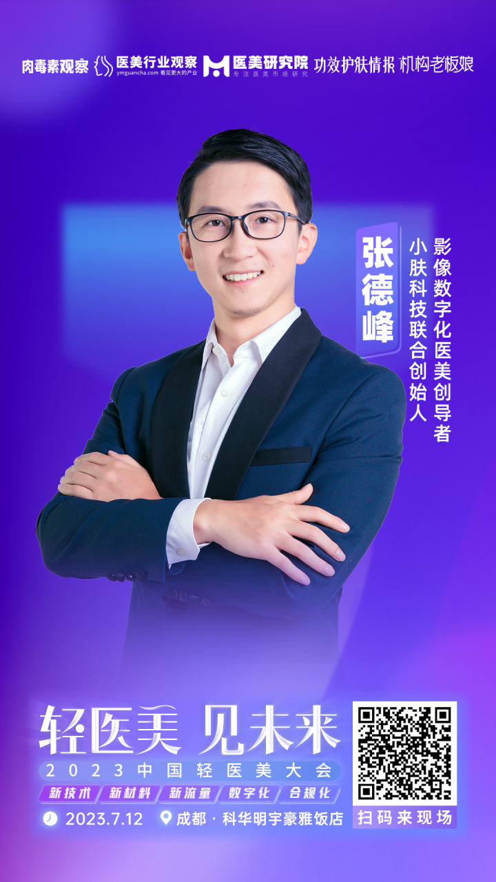 确认！小肤科技联合创始人张德峰将出席「2023中国轻医美大会」